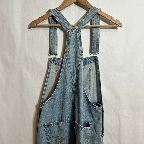 Levi's Vintage Overalls Womens M Blue No Stone Unturned 100% Cotton Straight Leg - Picture 5 of 10